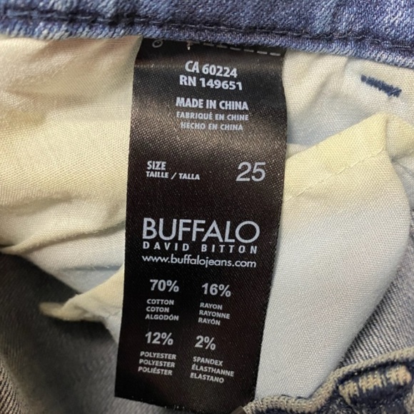 NWT Buffalo David Bitton Faith Mid-Rise Straight-Leg Jeans Size 25 - Picture 10 of 12